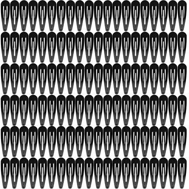 Hair Clips, 120 Pack Black Barrettes Women Metal Snap Hair Clips, Funtopia 2 Inch No Slip Metal Barrettes for Girls Kids Teens Women