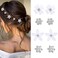 24Pcs Mini White Flower Hair Clips - Cute Small Flower Clips for Hair with Rhinestone Flower Clip Sweet Bridal Hair Clips Hair Barrettes Decorative Wedding Hair Pins Hair Accessories for women girls
