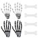8Pcs Bone Hair Clips for Women Girls, TEBIEKOY Skull Skeleton Hand Hair Clip Hairpin White Dog Bone Hair Claw Clip Halloween Hair Clips Hair Accessories for Cosplay Costume Party