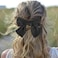 2 Pcs 6'' Hair Bows for Women, Short Satin Hair Bow Clips, Silky Double Layer Big Hair Bows Black Hair Bow Barrettes Cute French Hair Styling Accessories for Women Girls(Black)