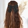 2 Pcs 6'' Hair Bows for Women, Short Satin Hair Bow Clips, Silky Double Layer Big Hair Bows Black Hair Bow Barrettes Cute French Hair Styling Accessories for Women Girls(Black)