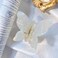 Elegant Butterfly Hair Claw Clip Jaw Clip Resin Hair Clip Hair Clamp Marble Pattern Hairpin Hair Accessories for Women Lady (White)