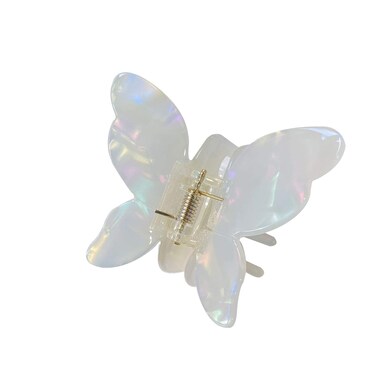 Elegant Butterfly Hair Claw Clip Jaw Clip Resin Hair Clip Hair Clamp Marble Pattern Hairpin Hair Accessories for Women Lady (White)