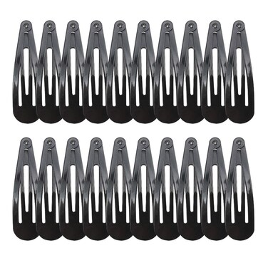 20 Pieces Black Color 2.7'' Big Size No Slip Metal Snap Hair Clips Women Barrettes Large Hair Pins
