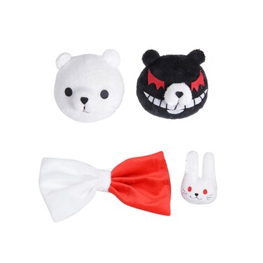 Junko Enoshima Hair Clips Monokuma Hairclips Prop Accessories 4pcs