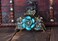 Fodattm Women Lady Retro Rose Flower Imitation Turquoise Hair Claw Clip Vintage Alloy Rhinestone Non-Slip Hair Jaw Clips Hairpin Hair Clamp (Blue)