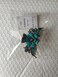 Fodattm Women Lady Retro Rose Flower Imitation Turquoise Hair Claw Clip Vintage Alloy Rhinestone Non-Slip Hair Jaw Clips Hairpin Hair Clamp (Blue)