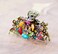 Fodattm Women Lady Retro Rose Flower Imitation Turquoise Hair Claw Clip Vintage Alloy Rhinestone Non-Slip Hair Jaw Clips Hairpin Hair Clamp (Colourful)