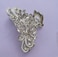 Retro Flowers Hair Claw Clip for Women Lady Vintage Alloy Rhinestone Hair Jaw Clips Hairpin Fancy Hair Clamp (Silver)