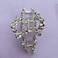 Retro Flowers Hair Claw Clip for Women Lady Vintage Alloy Rhinestone Hair Jaw Clips Hairpin Fancy Hair Clamp (Silver)