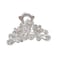 Retro Flowers Hair Claw Clip for Women Lady Vintage Alloy Rhinestone Hair Jaw Clips Hairpin Fancy Hair Clamp (Silver)