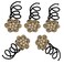 5PCS Imitation Pearl Spiral Twist Screw Hair Pins Rhinestone Flower Hair Clips Spiral Bobby Pins Hair Bun Styling Tool Hair Accessories for Women Lady (E#)