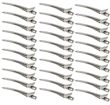 30 Packs Hair Clips, Duck Bill Clips, Hair Coloring, Hair Clips &amp; Barrettes, 3.5 Inches Rustproof Metal Alligator Curl Clips with Holes for Hair Styling, Silver