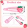 TIESOME Strawberry Hair Clips, 12 PCS Pink Metal Snap Hair Barrettes for Women Cute Strawberry Hair Accessories Pink Fruit Hair Clips Sweet Bangs Clip for Women Gift Party Supplies