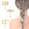 3Pcs Metal Ponytail Holder Hair Clip, Gold Decorative Ponytail Cuff 1Inch Metal High Ponytail Hair Buckles for Women Lady(Gold)