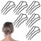 6 Pcs Metal Hair Fork Clip, U Shape 4 Prong Updo French Styling Side Twist Pins, Hair Buns Accessories for Women Formal Casual Occasions Daily Wear Weddings Parties Banquets