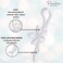 Parcelona French Twist n Clip Flower, Bow and Chain 4" Celluloid Metal Free Hair Barrette Clips Non Slip Women Hair Accessories Hair Clip for Girls, Made in France(Crystal Clear)