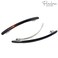 Parcelona French Skinny Rounded Tortoise Shell Brown and Black 4&rdquo; Celluloid Automatic Set of 2 Hair Clip Barrettes for Women and Girls