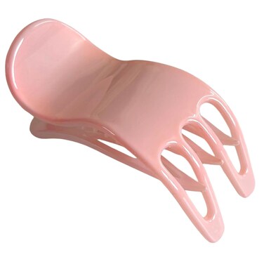 Parcelona French Simply Bear Paw Medium 3&rdquo; Celluloid Non Slip Side Slide In Jaw Yoga for Fine Hair Fashion Durable Styling Women Hair Accessories Claw Clip for Girls, Made in France (Blush Pink)