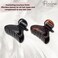 Parcelona French Elite Small 2 3/4" Pair of 2 Brown N Black Celluloid Hair Styling Hair Claw Clips for Women and Girls