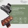 Parcelona French Cutout Curve Small Tortoise Shell and Black Celluloid Set of 2 Jaw Hair Claw Clips Strong Hold No-Slip Grip Hair Clips for Women and Girls