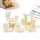 CAKURE Gold Bow Claw Clip Pearl Bow Hair Clip Cute Hair Catch Barrettes Styling Hair Accessories for Women and Girls (Pack of 2)