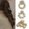 3PCS Pearl Hair Claw Clips Small Round Pearl Hair Clips Non Slip Hair Barrettes Chic Crab Hairpins Styling Fashion Hair Accessories for Women and Girls