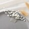 Latious Wedding Bride Pearl Hair Side Comb Silver Rhinestone Bridal Hair Clips Crystal Hair Pieces Hair Accessories for Women and Girls (Silver)