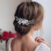Latious Pearl Bride Wedding Hair Comb Silver Crystal Bridal Hair Pieces Leaf Hair Clip Hair Accessories for Women and Girls (A-Silver)