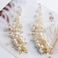 Wedding Pearl Hair Clips（2 Pcs）- Rhinestone Hair Accessories for Bridal Women（Gold)