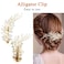 Wedding Pearl Hair Clips（2 Pcs）- Rhinestone Hair Accessories for Bridal Women（Gold)