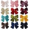 6.5 Inch Large Velvet Hair Bows Clip Big Hair Bow Alligator Clip Hair Barrettes Hair Accessories for Women Girls Kids Teens (Red)