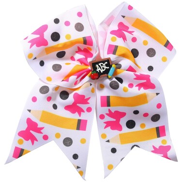 Totelux Pencil Hair Clips Large Bow Hair Barrettes Ponytail Holder Blackboard Apple Hair Bows Alligator Clips for Women Girls Student Back to School Season Hairpin Accessories