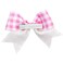 Pink Checkered Plaid Jumbo Bow Pink Big Bow Large Pink White Buffalo Plaid Huge Bow PHB09 (B1-Hair Clip Bow)