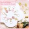 24PCS Pink Hair Jewelry Crystal Butterfly Loc Jewelry Gold Braid Clips Heart Flower Hair Pendants Multi Style Hair Decoration Dreadlock Accessories for Women and Girls