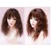 RemeeHi Clip on Curly Wavy Synthetic Top Wiglet Hairpieces for Thinning Loss Hair， Topper Hairpieces with Bangs for Women Light Brown 18 inch(Thick)