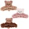 FRCOLOR 3pcs Bear Hair Claw Clips Plush Cartoon Bear Hair Catch Barrette Jaw Clamp Animal Hairpins Half Bun Hairpins Ponytail Holder Hair Styling Tool for Thick Thin Hair
