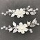 Pearls Flower Hair Clips 2pcs Bridal White Floral Silver Leaf Vine Hair Pieces Accessories for Wedding Women