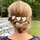 White Flower Hair Pins for Wedding 7PCS Elegant Bridal Ceramic Flower Pearl Hair Pieces Accessories for Women