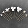 White Flower Hair Pins for Wedding 7PCS Elegant Bridal Ceramic Flower Pearl Hair Pieces Accessories for Women