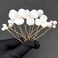 White Flower Hair Pins for Wedding 7PCS Elegant Bridal Ceramic Flower Pearl Hair Pieces Accessories for Women
