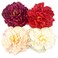 Peony Flower Hair Clips for Women, 4 Pieces Large Floral Alligator Hair Barrette Accessories Brooch 5.5" for Wedding Bride Dancer Party (Red Style)
