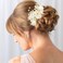 Bridal Hair Pins 2Pcs White Flower Pearl Wedding Hair Pieces Vine Accessories for Women Flower Girls Party (White)