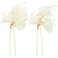 Bridal Hair Pins 2Pcs White Flower Pearl Wedding Hair Pieces Vine Accessories for Women Flower Girls Party (White)