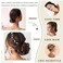 Claw Clip Messy Bun Hair Piece Curly Wavy Faux Hair Bun Extensions Synthetic Chignon Tousled Updo Hair Scrunchie Claw Clip Ponytail Hairpieces for Women（#Dark Brown Mix Ash Blonde）