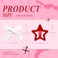 24PCS Hair Clips Set - 3 Colors White, Red, Pink Mini Satin Bows and Star Snap Clips for Girls and Women