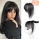 Bangs Hair Clip in Bangs Real Human Hair 100% Human Hair 360&deg; Cover Clip on Bangs for Women Fake Bangs for Daily Wear (Black)