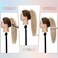 Hairro Clip On Ponytail Hair Extensions Jaw On Claw Clip Ponytails Real Hair Long Jaw/Claw Pony Tail With Clips Hairpieces For Women 14 Inch 105g 1B Natural Black