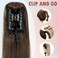 Hairro Claw Clip In Ponytails Extensions Jaw On Real Hair Ponytail Long Jaw/Claw Pony Tail With Clips Hairpieces For Women 22 Inch 120g #02 Dark Brown