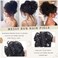 Messy Bun Hair Piece Claw Clip Synthetic Chignon Tousled Updo with Tendrils Hair Extensions Hair Bun Curly Wavy Faux Hair Bun Hair Scrunchies Hair Accessories for Women（Black）